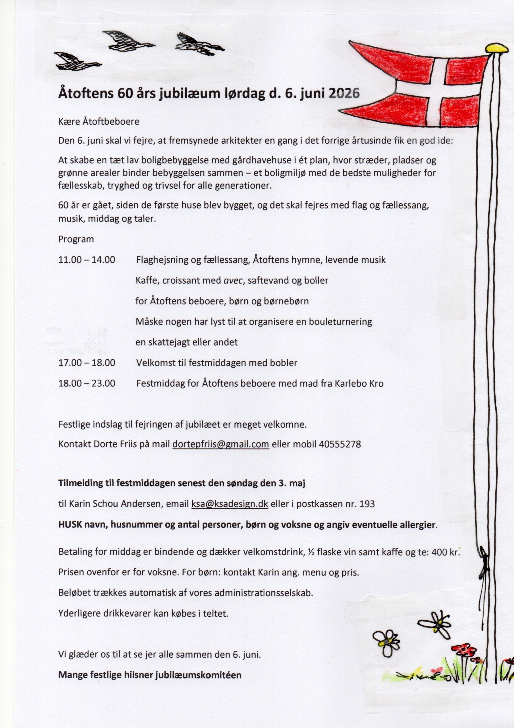 Invitation Åtoftens 60 års jubilæumsfest 1